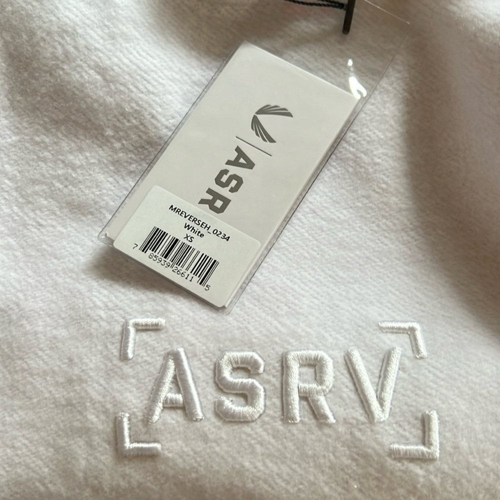 White ASRV men’s hooded sweatshirt size XSmall